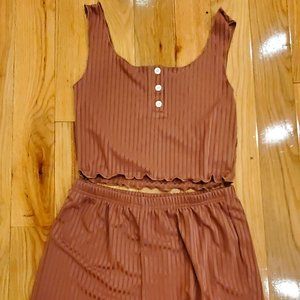 Mauve button down PJ/ Loungewear Set *NEW* Size Small